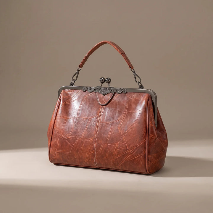 Amelia | Vintage Kiss-Lock Leather Frame Handbag