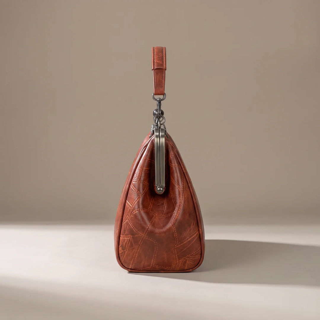 Amelia | Vintage Kiss-Lock Leather Frame Handbag