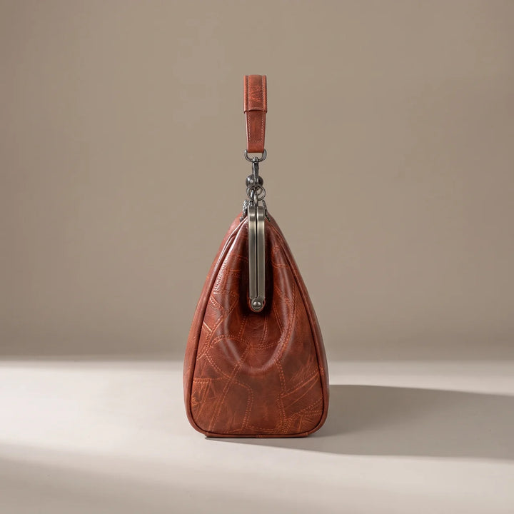 Amelia | Vintage Kiss-Lock Leather Frame Handbag